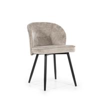 Eleonora Eetkamerstoel 'Riley' Chenille, kleur Taupe - thumbnail