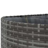 10-delige Loungeset met kussens poly rattan grijs - thumbnail