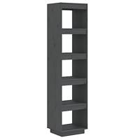 Boekenkast/kamerscherm 40x35x167 cm massief grenenhout grijs - thumbnail
