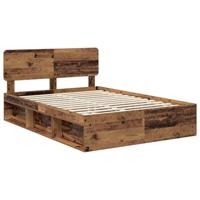 Bedframe met hoofdeinde Oudhout 140 x 200 cm Massief grenenhout - thumbnail