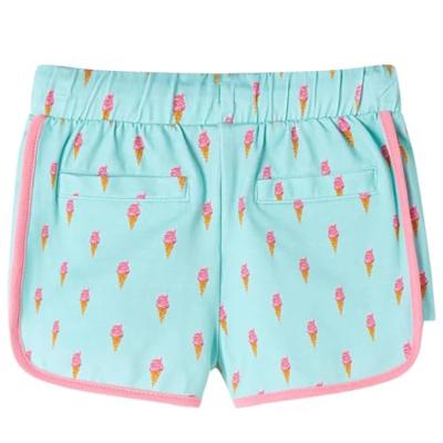 Kindershorts met trekkoord ijsjesprint 104 lichtmintkleurig