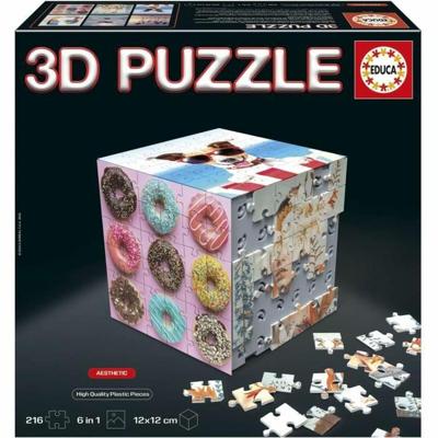 3D Puzzel - EDUCA - Kubus Esthetiek - 216 Stukken - 6 Puzzels van 36 Stukken - Uitdaging 8 Jaar + (20125)