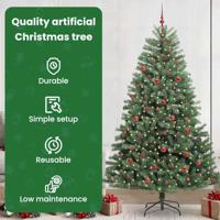 VidaXL Kunstmatige inklapbare kerstboom groen 240 cm pvc en metaal - thumbnail