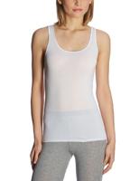 Dames hemd Luxury - brede bandjes - Wit vrouwen singlet - thumbnail