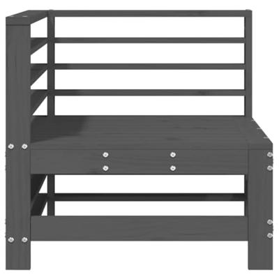 Tuinhoekbanken 2 st massief grenenhout grijs - thumbnail