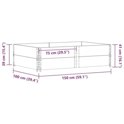 Palletopzetranden 2 st 150x100 cm massief grenenhout zwart - thumbnail