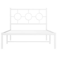 Bedframe met hoofdbord metaal wit 100x190 cm - thumbnail
