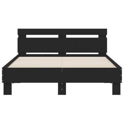 Bedframe met hoofdeinde bruin eikenkleur 135x190 cm - thumbnail