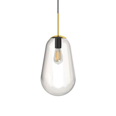 Lyora Glazen hanglampPear Medium Ø 22cm goud met helder glas - 8672