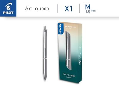 Balpen PILOT Acro 1000 medium zilver