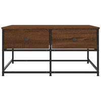 Salontafel 80x80x40 cm bewerkt hout bruineikenkleurig - thumbnail