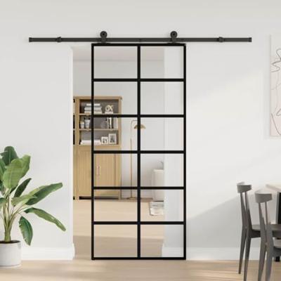 Schuifdeur met beslag 90x205 cm ESG-glas en aluminium - thumbnail