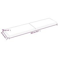 Tafelblad 200x50x4 cm behandeld massief eikenhout donkergrijs - thumbnail