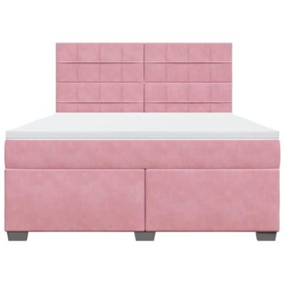 Boxspring met matras fluweel roze 180x200 cm