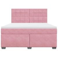 Boxspring met matras fluweel roze 180x200 cm - thumbnail