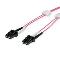 saCon glasvezel LED patchkabel duplex 50/125µm OM4, LC/LC, violet, 1 m - thumbnail