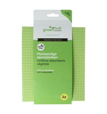 Greenhub Sponsdoeken plantaardig 3 Stuks Greenhub Sponsdoeken plantaardig 3 Stuks