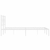 Bedframe met hoofdbord metaal wit 180x200 cm - thumbnail