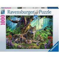 Puzzel Ravensburger Familie wolf in het bos 1000 stukjes - thumbnail
