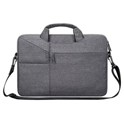 ST02S waterdichte scheurweerstand verborgen draagbare riem One-schouder handtas voor 14 1 inch laptops met koffer gordel (donkergrijs)