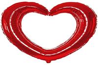 Folieballon Hartvormige Fotolijst Rood - thumbnail
