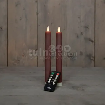 LED Dinerkaars Wax 23cm Antiek Roze 2st LED Dinerkaars Wax 23cm Antiek Roze 2st