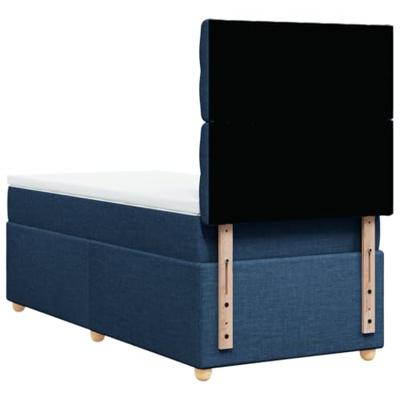 Boxspring met matras stof blauw 80x200 cm