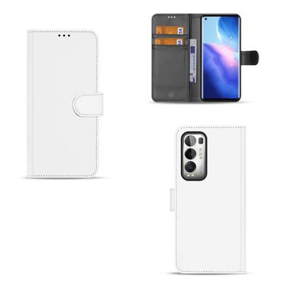 Bookcase OPPO Find X3 Neo Hoesje Wit met Pasjeshouder Bookcase OPPO Find X3 Neo Hoesje Wit met Pasjeshouder