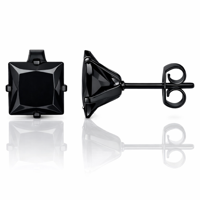 LGT JWLS Classic Stud Oorbellen Vierkant - Zwart-4mm - thumbnail