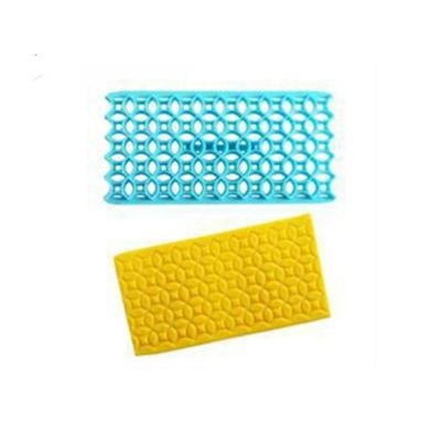 2 PC'S taart fondant gereedschap hartvormige diamant textuur geruite Overpass Quyi Seal Printing mal (cirkel 54111)