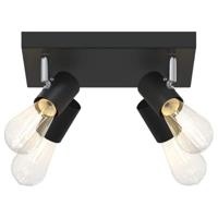 VidaXL Plafondspot met schijnwerpers zwart 26,5 x 26 x 11,5 cm metaal - thumbnail