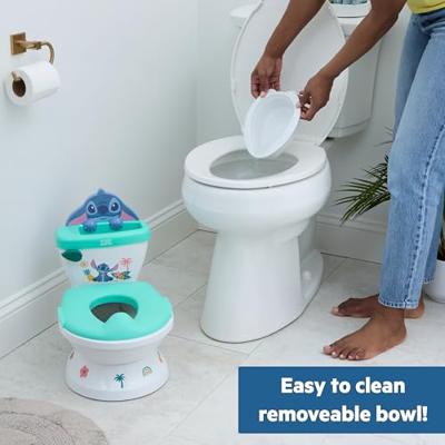 DISNEY BABY - STITCH - Mini-toilet met toiletbrilverkleiner inbegrepen, 2 in 1, Verwijderbaar potje, gemakkelijk schoon te maken
