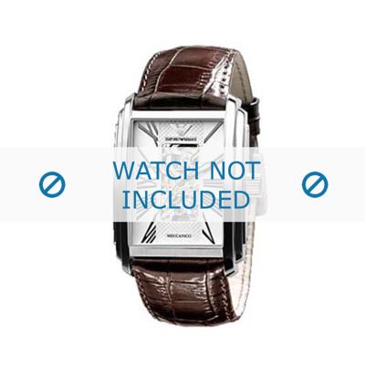 Armani horlogeband AR-4225 Croco leder Bruin 26mm