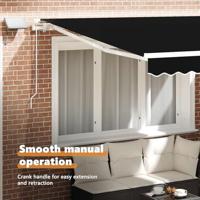 VidaXL Inklapbaar zonnescherm zwart 300 x 250 cm stof en staal - thumbnail