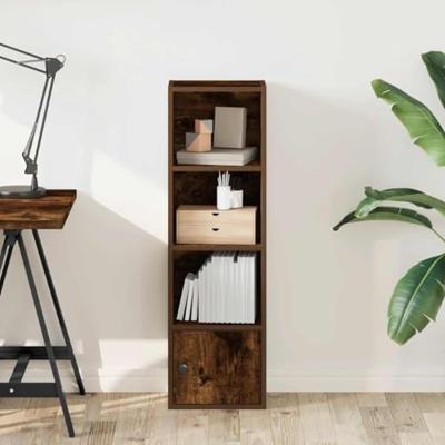Boekenkast 31x24x102 cm bewerkt hout gerookt eikenkleurig