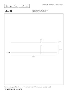 Lucide SEGIN - Wandlamp - LED - 1x10W 2700K - Zwart Lucide SEGIN - Wandlamp - LED - 1x10W 2700K - Zwart