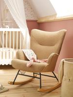 Borstvoedingsstoel met schommelzitting van bouclettestof mokka - thumbnail