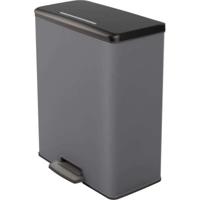 Duo Rechthoek Vuilnisbak - DECO BIN - CURVER - 52L (26+26L) - 49 x 32 x 61 cm - Antraciet - thumbnail