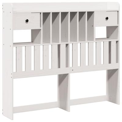Bed met boekenkast zonder matras grenenhout wit 150x200 cm - thumbnail