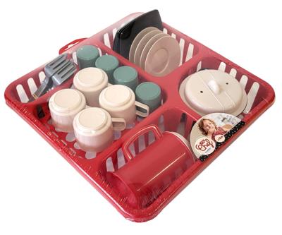 Ecoiffier Kleurrijke afdruiprek met accessoires, 30cm