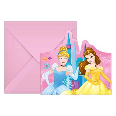 Globos Uitnodigingen en enveloppen fsc disney prinse live your story, 6st.