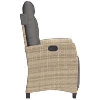 Tuinstoelen 2 st verstelbaar voetensteun poly rattan beige mix - thumbnail