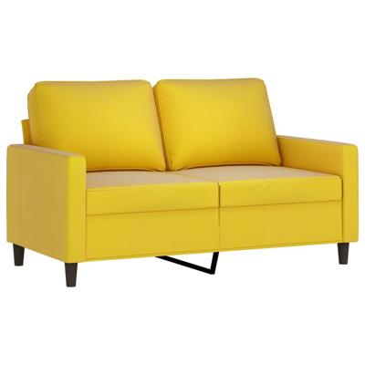 2-delige Loungeset met kussens fluweel geel - thumbnail