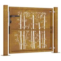 Poort met bamboe-ontwerp 105x80 cm cortenstaal - thumbnail
