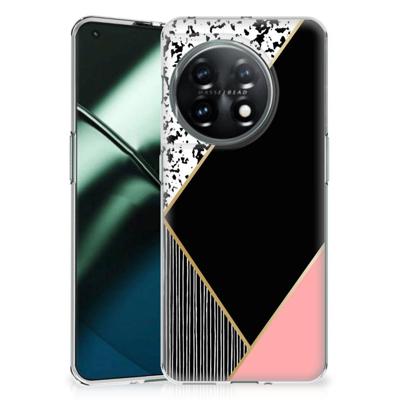 OnePlus 11 | TPU Hoesje | Zwart Roze Vormen
