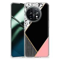 OnePlus 11 | TPU Hoesje | Zwart Roze Vormen - thumbnail