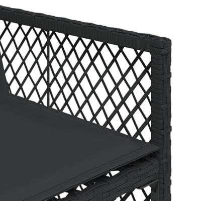 13-delige Tuinset met kussens poly rattan zwart