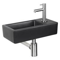 Differnz Hator fonteinset - 9x37.5x18.5cm - Rechthoek - 1 kraangat - Zwart 38.010.11 - thumbnail