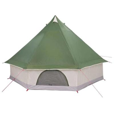 VidaXL Familie tipi tent tipi groen en beige 400 x 346 x 250 cm