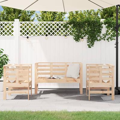 3-delige Loungeset massief grenenhout